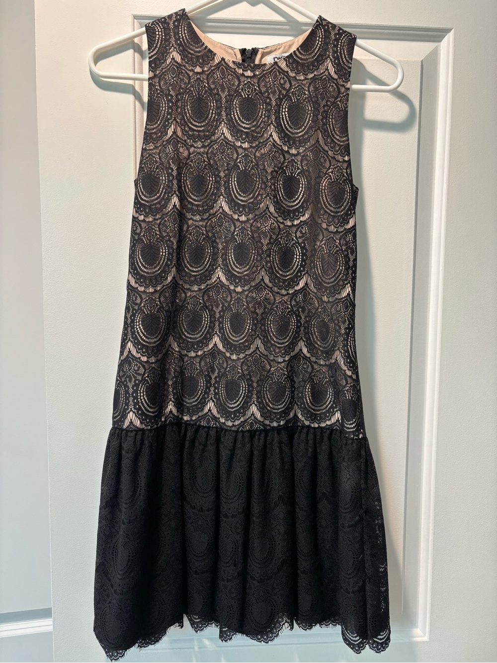 DKNY Black Lace Dress with Nude Lining for Girls